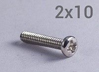 Винт М2х10 с полукруглой головкой шлиц PH, оцинкованная сталь