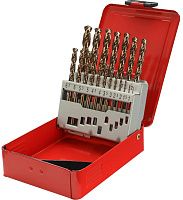 Набор сверл по металлу 1-10 мм HSSE-Co5 130° DIN 338 PRO H-Tools 215214PRO, 19 шт