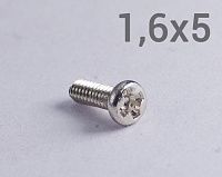 Винт М1,6х5 с полукруглой головкой шлиц PH, оцинкованная сталь