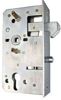 Замок врезной для раздвижных ворот 60х60х30 мм Gah Alberts 416447, оцинкованная сталь