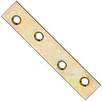 Изображение товара Крепёжная пластина мебельная 80х15х1,75 мм, 4 шт Gah Alberts 336479, жёлтый цинк