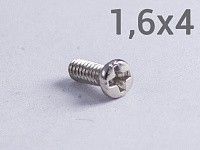 Винт М1,6х4 с полукруглой головкой шлиц PH, оцинкованная сталь