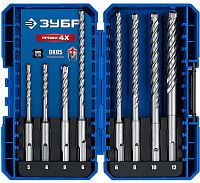 Изображение товара Набор буров №2 по бетону SDS-plus ПРОФИ-4Х, ЗУБР 29313-H8-2, 8 шт