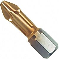 Бита ударная крестовая PH3 длина 25 мм, C1/4" Wiha Torsion 04656, сталь Cr-V, покрытие TiN