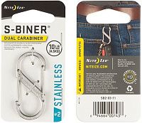 Карабин нержавеющий универсальный Nite Ize S-Biner SB2-03-11, размер 2 (серебристый)