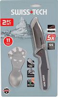 Набор нож складной+микро-мультитул ложка Swiss+Tech ST001019, 2 шт 