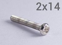 Винт М2х14 с полукруглой головкой шлиц PH, оцинкованная сталь