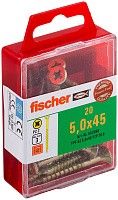 Саморез потай 5х45 мм Fischer FPF-SZ YZP 653968, неполная резьба, желтый цинк (20 шт)