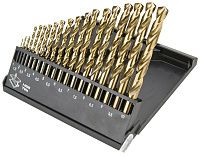 Набор сверл по металлу 1-10 мм (через 0,5 мм) FTools Н1904 титан, 19 штук