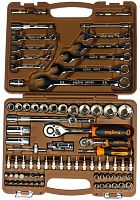 Изображение товара Универсальный набор инструмента 1/2"DR, 1/4"DR c 12-гранными торцевыми головками 1/2"DR Ombra OMT82S12, 82 штуки