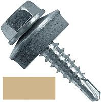 Винт самосверлящий по металлу 4,8x20 мм, с шайбой EPDM, SD 02 Fasty P15048200AM, RAL1001 бежевый