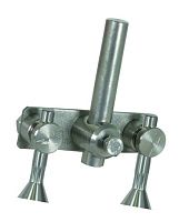 Клеммная плата для HVI проводника с тремя KS-клеммами и одним болтом Rd=6-10 мм, нержавеющая сталь