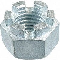 Гайка корончатая (прорезная) DIN 935, класс прочности 8, оцинкованная сталь