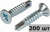 Саморез оконный 3,9х19 со сверлом, оцинкованная сталь (200 шт)