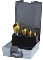 Набор зенковок с отверстием 2/5-15/20, 90°, HSSE-Co5 TiN Bucovice 893801, 4 шт