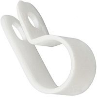 Серьга для кабеля D5 обхват 15 мм под винт белая, нейлон