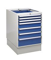 Тумба с выдвижными ящиками высота 800 мм, открывание 85% серия 55/66, Treston 61207201, синяя