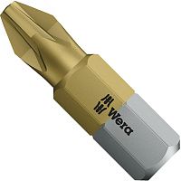 Бита крестовая PZ2 длина 25 мм Wera Standard 05480222001, сталь, покрытие TiN Бита крестовая PZ2 длина 25 мм Wera Standard 05480222001, сталь, покрытие TiN