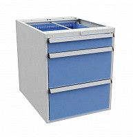 Тумба с выдвижными ящиками высота 660 мм, открывание 85% серия 55/66, Treston 61207111, синяя