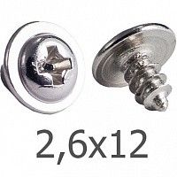 Шуруп 2,6х12 с прессшайбой и острым концом, оцинкованная сталь