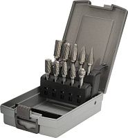 Изображение товара Набор бор-фрез твердосплавных в пластиковом боксе Ruko 116003TCRO, HM-TiCN, 10 шт.