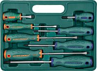 Изображение товара Набор отверток SL4-6.5, PH1-3 Jonnesway ANTI-SLIP GRIP D71PP08S, 8 предметов