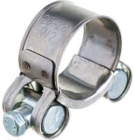 Хомут силовой одноболтовый 26-28/18 мм, нержавеющая сталь W2