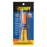 Клей моментальный 3 гр Секунда, на листе 12 шт