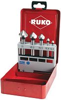 Набор зенковок 6,3-25 мм, 90°, 3 режущие кромки, DIN335C HSS Ruko 102154, 5 шт