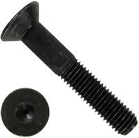 Винт дюймовый BSW 3/8-16 х 2 1/2 (63,5 мм) DIN 7991, класс прочности 10.9, оксидированная сталь