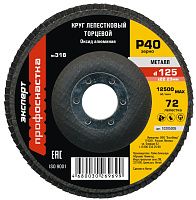 Круг лепестковый торцевой №318 125х22,23 мм P40 Профоснастка Эксперт 10205005