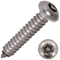 Саморез с полукруглой головкой DIN 7981 6,3х120 TORX-Pin T27, нержавеющая сталь А2