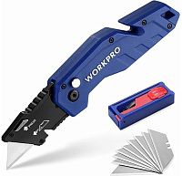 Нож строительный с нейлоновой рукояткой Workpro WP211017, чёрный