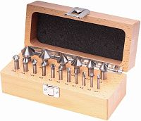 Набор зенковок 4,3-25 мм, 17 шт HSS-G, DIN 335C Ruko 102155, 90°