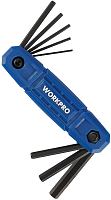 Изображение товара Набор складных шестигранных ключей 1,5-8 мм Workpro WP222031, 8 штук