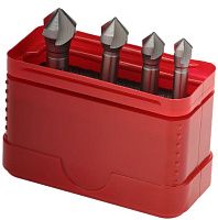 Набор зенковок 6,3-12 мм, 90°, 3 режущие кромки, HSSE-Co5 Bucovice 740801,  4 шт
