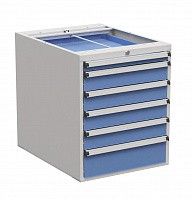 Тумба с выдвижными ящиками высота 660 мм, открывание 85% серия 55/66, Treston 61207103, синяя