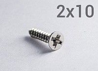 Шуруп 2х10 с потайной головкой и острым концом (цинк)