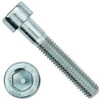 Винт (болт) с мелкой резьбой, цилиндрической головкой и внутренним шестигранником М24х2х80 DIN 912 (ISO 4762), класс прочности 10.9, оцинкованная сталь