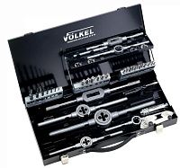 Изображение товара Набор метчиков и плашек левых M3-M12 HSS-G Volkel 44 шт для резьбонарезания