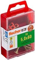 Саморез потай 5х60 мм Fischer FPF-SZ YZP 653970, неполная резьба, желтый цинк (10 шт)