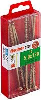 Саморез потай 5х120 мм Fischer FPF-SZ YZP 653975, неполная резьба, желтый цинк (10 шт)