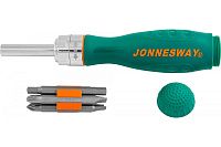 Отверточная рукоятка трещоточная с набором бит Jonnesway DR0107S, 7 предметов