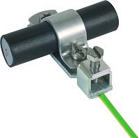 Клемма для подключения HVI проводника к системе уравнивания потенциалов 20 мм, 4-95 мм² DEHN 405020, горячий цинк/нержавеющая сталь