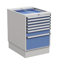 Тумба с выдвижными ящиками высота 800 мм, открывание 85% серия 55/66, Treston 61207218, синяя