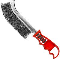 Щетка ручная однорядная с пластмассовой рукояткой, витая стальная проволока, Mirax 35112-2