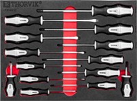 Набор отверток стержневых в EVA ложементе Thorvik UTS16STE, 14 шт