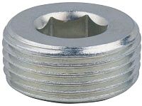 Пробка (заглушка) с дюймовой резьбой R 1/2" DIN 906, цинк-ламельное покрытие flZnncL/480h