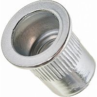 Резьбовая заклепка М4 с потайным бортиком и насечкой, алюминий, 100 шт