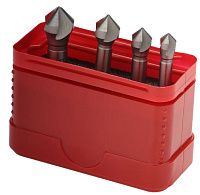 Изображение товара Набор зенковок 6,3-12 мм, 90°, 3 режущие кромки, HSS Bucovice 741801, 4 шт